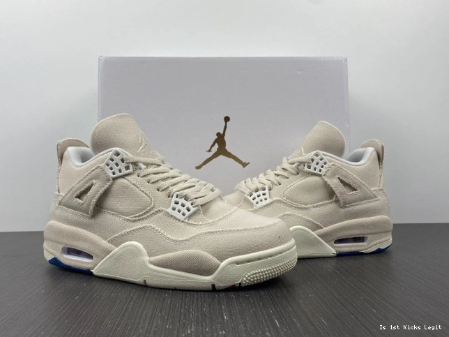 (W) Blank Jordan 4 Retro DQ4909-100 Canvas 0715